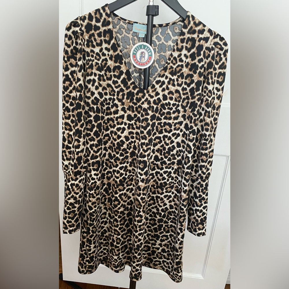 Veronica M Wild Patterned V-Neck Dress